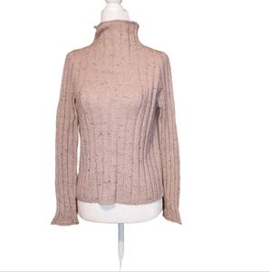 Madewell XS Sweatshirt Sweater Turtleneck Top Speckled Brown Beige Pink